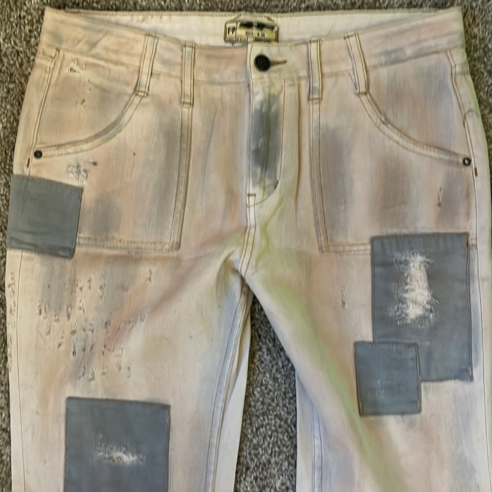 Free people patchwork distressed flare jeans 30 - image 5